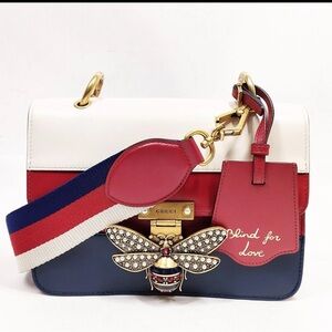Gucci Queen Margaret Bee Red and Blue Women's Bag